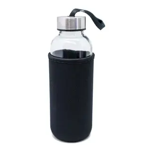 Bottiglia in vetro con neoprene Nerthus 400 ml image-0