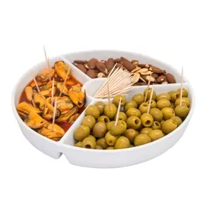 Round porcelain nibbles plate Nerthus image-1