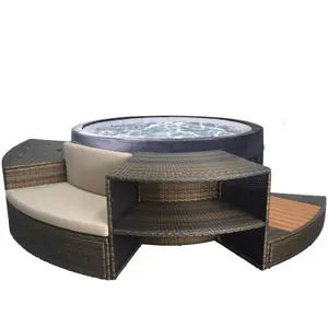4-Person Semi-Rigid Spa with 5 Furniture Elements NetSpa Vita