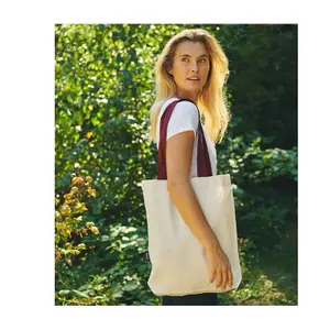Torba tote z kontrastowymi uchwytami Neutral Twill image-1