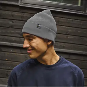 Knitted Mesh Beanie Neutral image-1