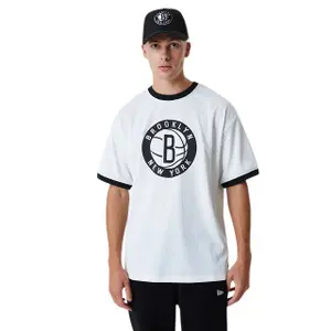 T-shirt met mesh-logo Brooklyn Nets NBA Logo image-0