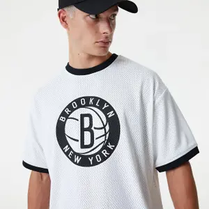 T-shirt met mesh-logo Brooklyn Nets NBA Logo image-2
