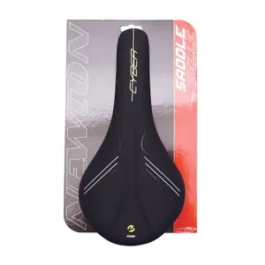 Sela de estrada de bicicleta de montanha deco fluorescente amarela - corrimão de aço branco Newton Cyber image-0