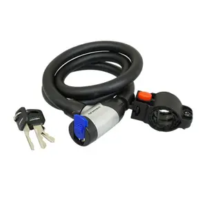 Candado de bicicleta en espiral con tapa de cierre con soporte + 2 llaves Newton image-0