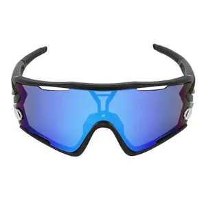 Óculos de bicicleta Nagas com 2 lentes permutáveis, azul sol e laranja, entregues numa caixa macia - é possível encomendar lentes transparentes 171352 Newton image-1