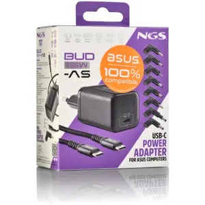 2x USB-C + 1x USB-A mains adapter NGS Bud image-3
