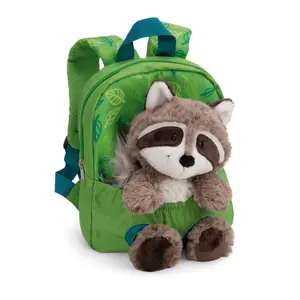 Backpack with raccoon plush toy Nici