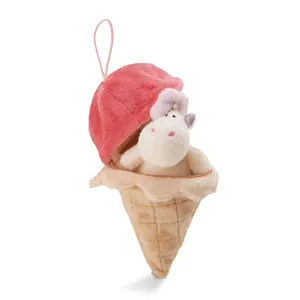 Een eenhoorn knuffel in een ijsje Nici Creamy Pink image-1