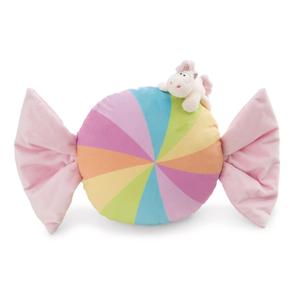 Polštář ve tvaru bonbónu s plyšovým jednorožcem Nici