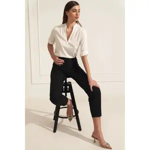 Women’s roll-up sleeve viscose blouse Nife image-2