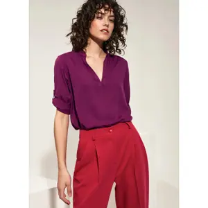 Women’s roll-up sleeve viscose blouse Nife image-2