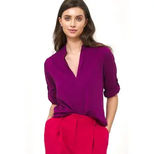 Women’s roll-up sleeve viscose blouse Nife image-1