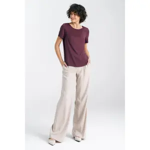 Basic blus med kort ärm dam Nife image-1