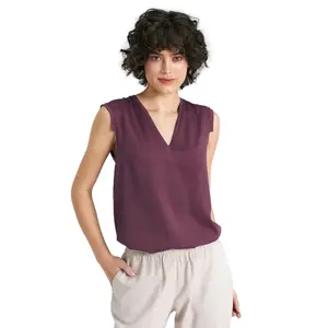 Sleeveless blouse with a V-neck for women Nife image-0