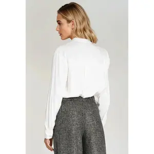 Women's viscose polo blouse with high collar Nife image-2