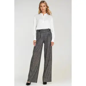 Women's viscose polo blouse with high collar Nife image-1