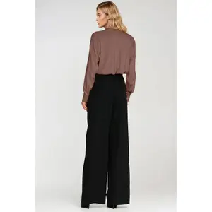 Women's viscose polo blouse with high collar Nife image-3