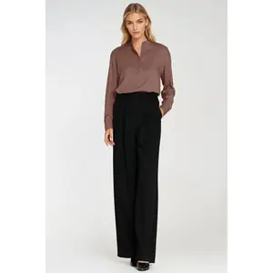 Women's viscose polo blouse with high collar Nife image-2
