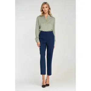 Women's viscose polo blouse with high collar Nife image-1