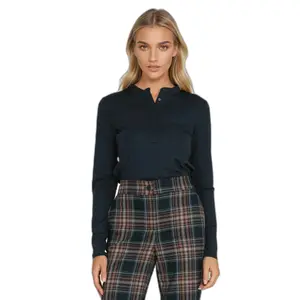 Women's polo blouse with high collar Nife image-0