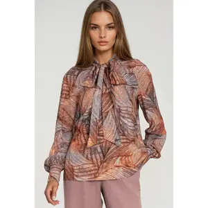 Women's viscose blouse with belt Nife image-2