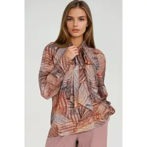 Women's viscose blouse with belt Nife image-1