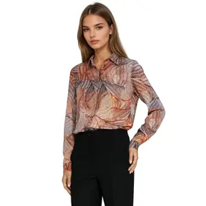 Blouse with hidden button placket for women Nife image-0