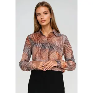 Blouse with hidden button placket for women Nife image-1