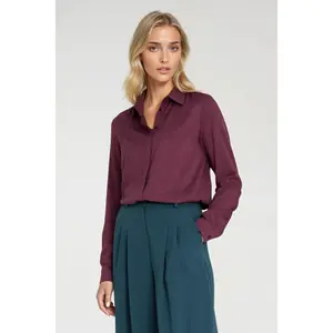 Blouse with hidden button placket for women Nife image-1