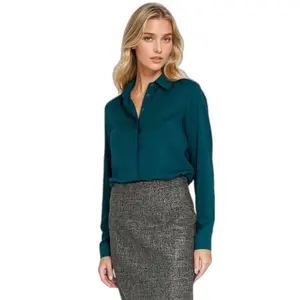 Blouse with hidden button placket for women Nife image-1