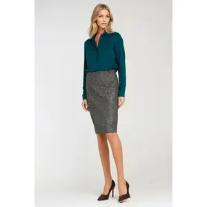 Blouse with hidden button placket for women Nife image-2