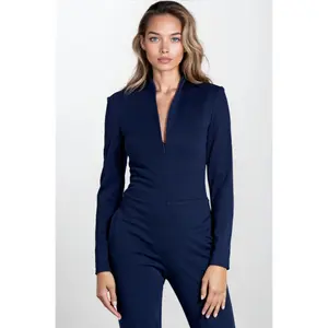 Kvinnlig jumpsuit med dragkedja vid kragen Nife image-4