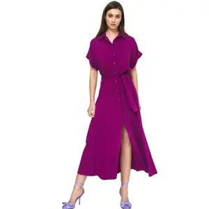 Kleid Hemdbluse midi Damen Nife