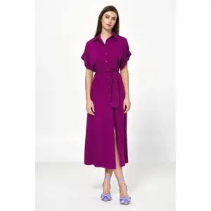 Kleid Hemdbluse midi Damen Nife image-1