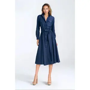 Button-up shirt dress for women Nife image-1