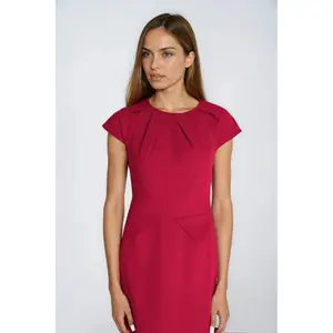 Robe à encolure plissée femme Nife image-3