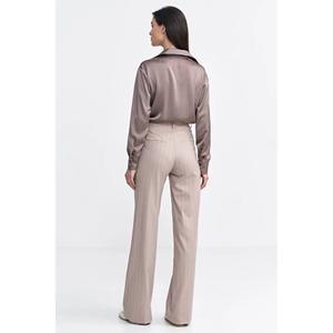 Spodnie bootcut w paski damskie Nife image-1