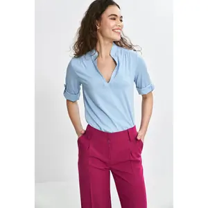 Kvinnors veckade byxor Nife Wide Leg image-4