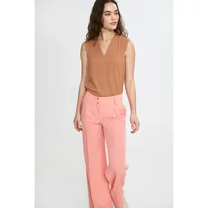 Kvinnors veckade byxor Nife Wide Leg image-4