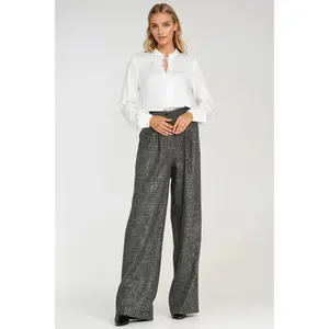Kvinnors veckade byxor Nife Wide Leg image-2
