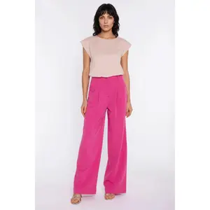 Wide Leg Trousers with Pleats Women Nife image-1