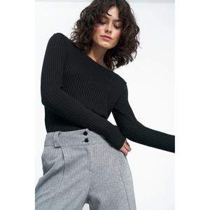 Women's wide herringbone trousers Nife image-3