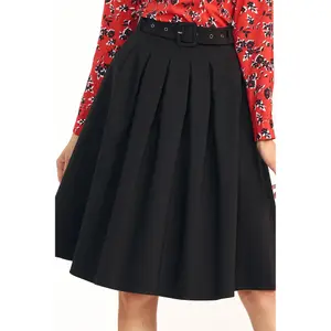 Mid-length skirt with belt for women Nife image-3