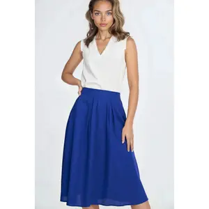 Plissé midi-rok voor dames Nife Rayon image-1