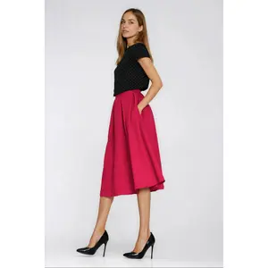 Vrouwelijke midi uitlopende rok Nife image-4