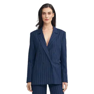 Women's oversized buttoned blazer Nife Striped image-0