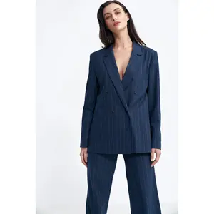 Women's oversized buttoned blazer Nife Striped image-1