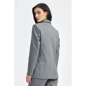 Women's oversized buttoned blazer Nife Striped image-4