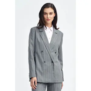 Women's oversized buttoned blazer Nife Striped image-3